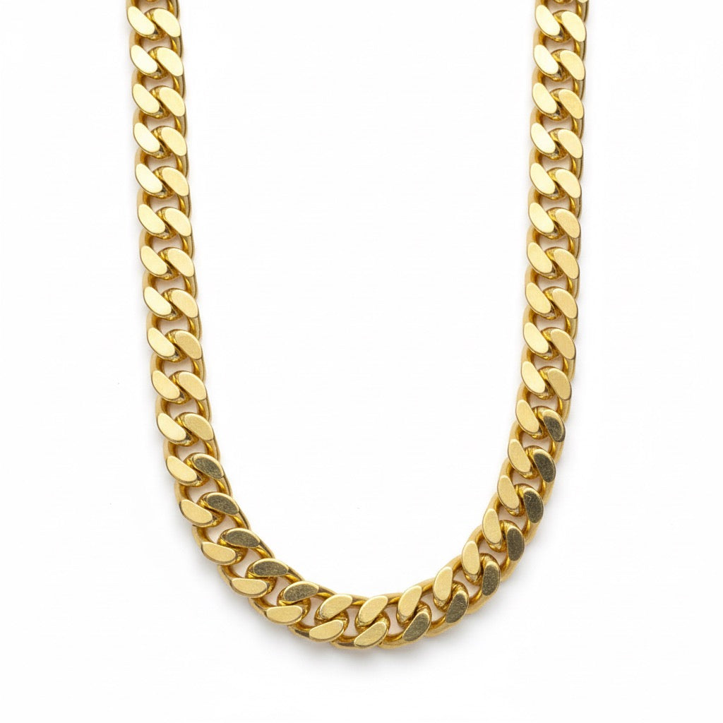 Gold Cuban link chain 30in 8mm solid 14K gold necklace