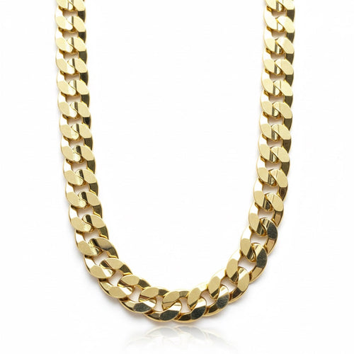 Gold Cuban chain 24in 10mm 14K solid gold necklace