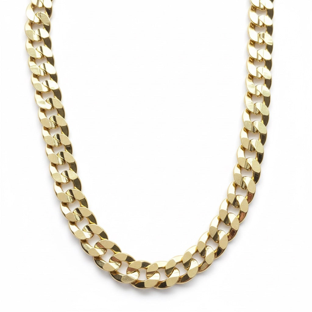 Gold Cuban chain 20in 7mm necklace in solid 14K gold