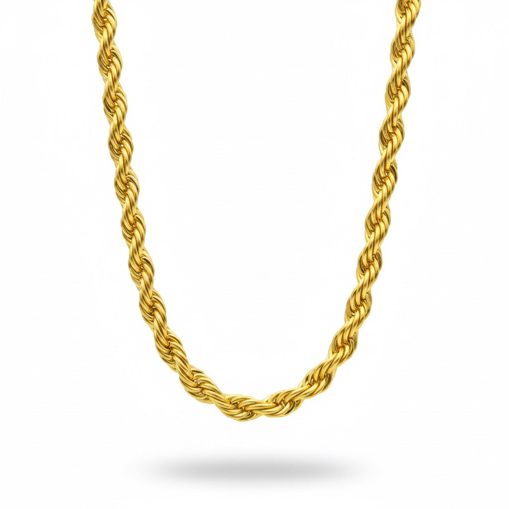 Gold rope chain 20in 6mm solid 14K gold necklace elegant design