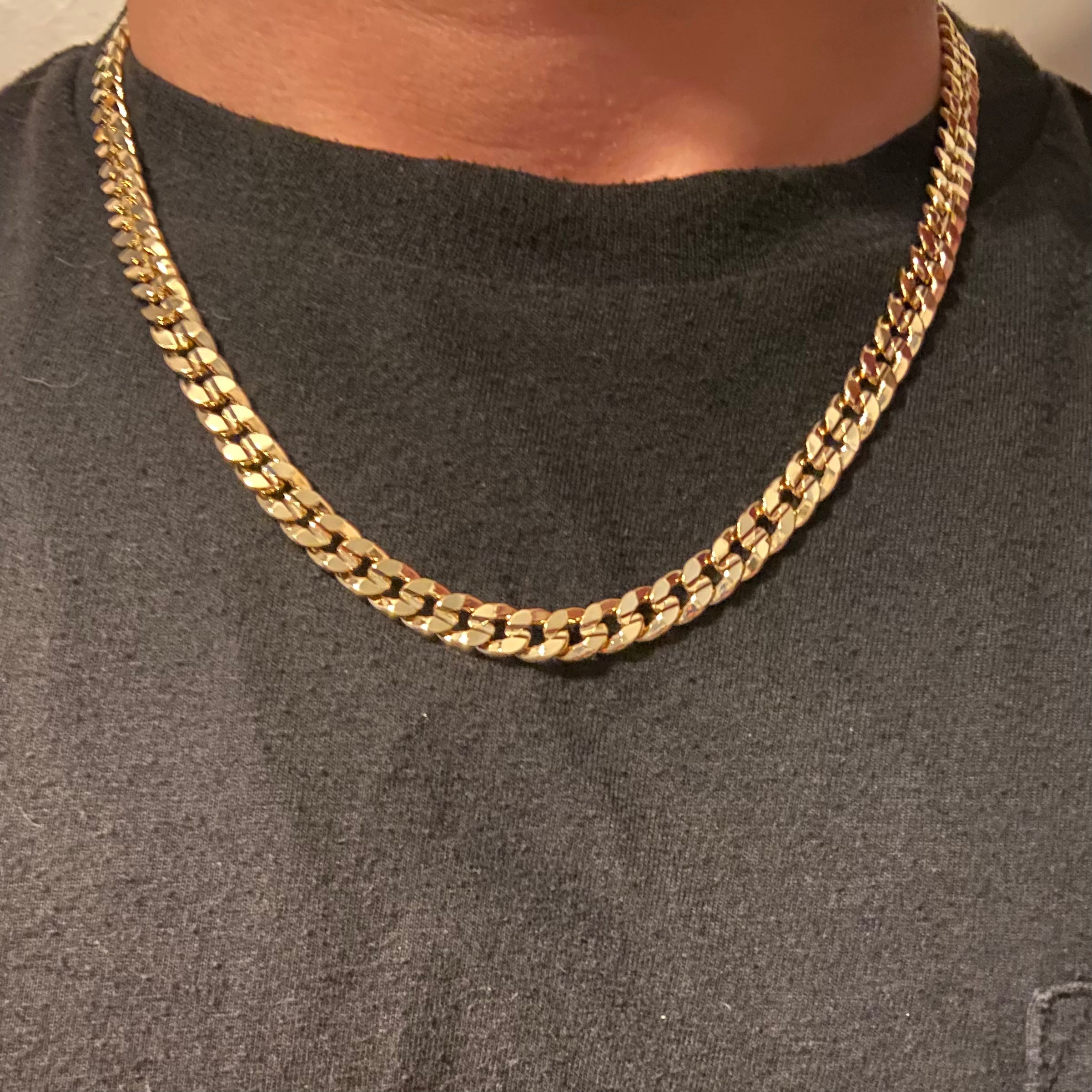 14k Gold Layered Cuban Chain 20in 7mm - Prestige Jewelry