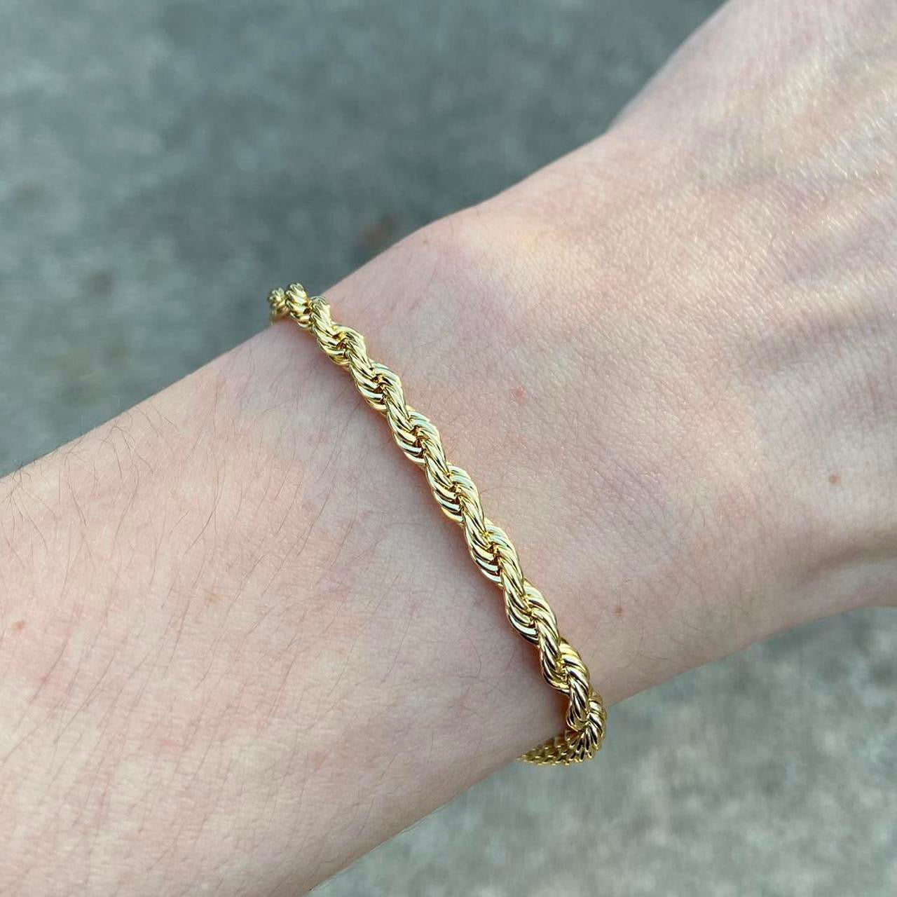 14k Gold Layered Rope Bracelet 8in 4mm - Prestige Jewelry